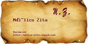Málics Zita névjegykártya